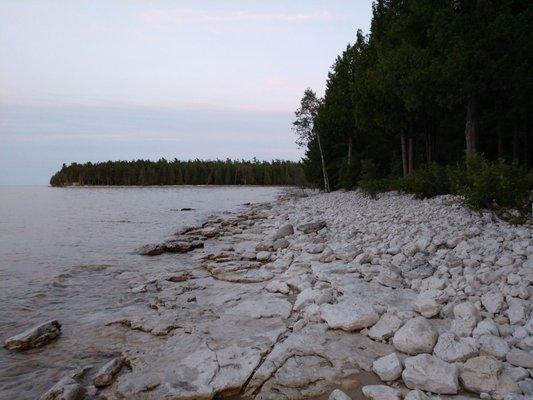 Private shoreline Walnut Gordon Lodge Baileys Harbor WI