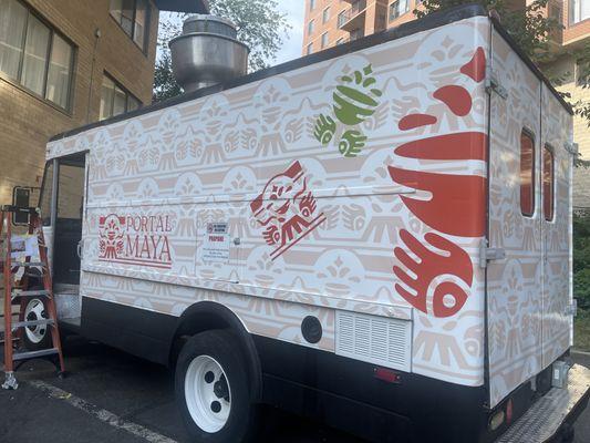 Commercial printed vinyl wrap on a food truck