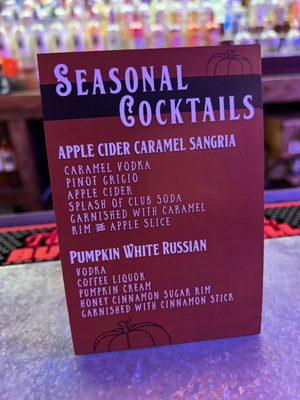 Seasonal cocktails!