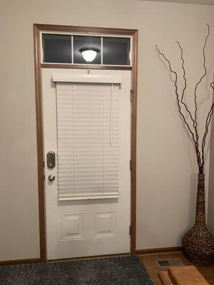 Entry door blind closed