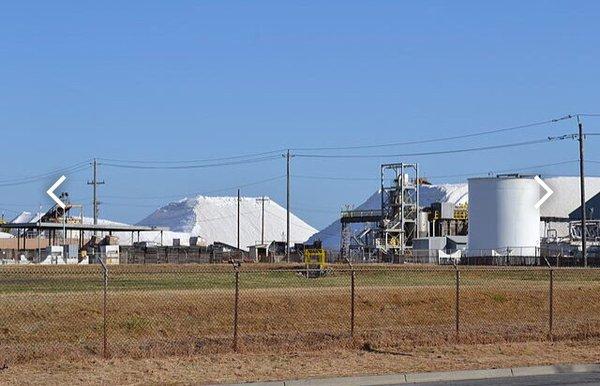 Salt mounds at Morton Salt in Newark, California. Posted with Review 04/13/2020