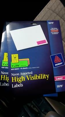 $17.99 for 15 sheets 450 labels. Guess its a NEON thing???