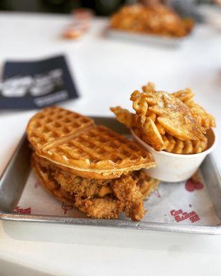 Fried Chicken and Waffle Sandwich