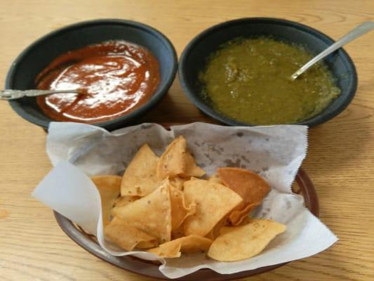 Home-made chips and salsa