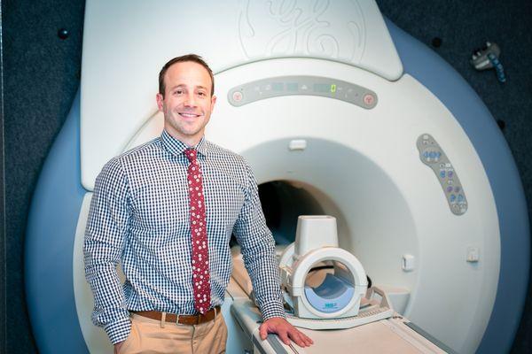 Dr. Johnson, our Neurologist, setting up for an MRI