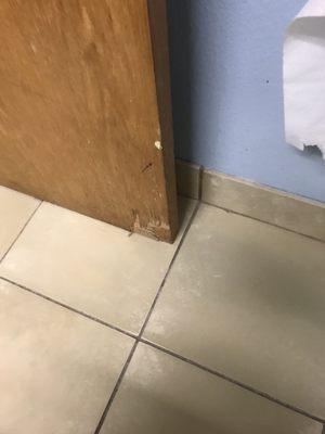 Bathroom door sticks and damaged