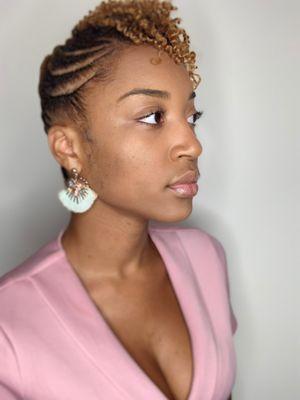 Natural / Flat twist and two hand twist / Up do