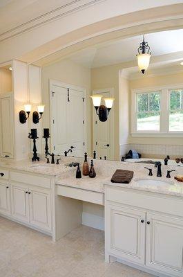 Clean and classic white bathroom.