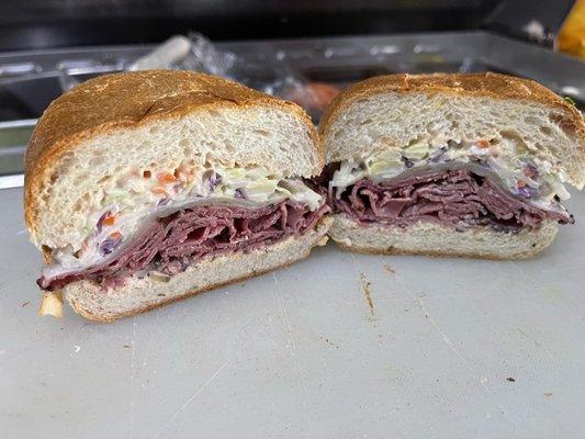 Richmond - Hot Pastrami, Swiss, Cole Slaw, and Homemade Sauce