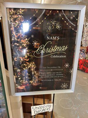 Yelp keeps changing the name to "Nana's," but this antique store is called Nam's. Here's an event coming up on December 7, 2024.