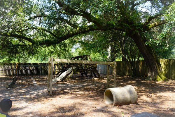 Shaded playground.