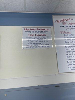 Machine problem sign