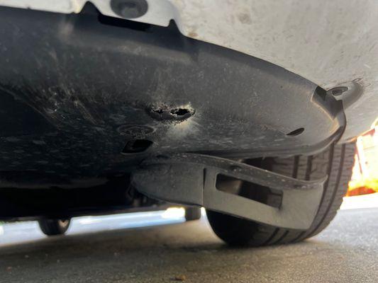 Is wheel well below bumper falling