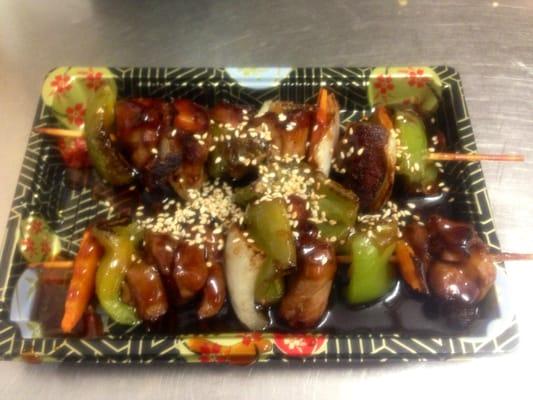 Chicken yakitori skewers