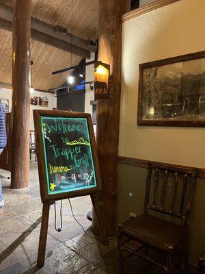 Inside building that holds Trapper Grill, Deadman's Bar and Gift shop.