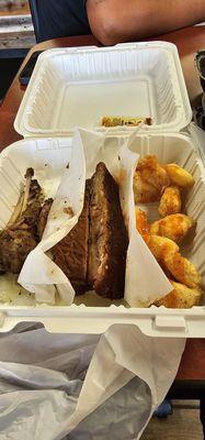 Sampler #1 3 jerk wingettes, 2 rib bones, and catfish nugs