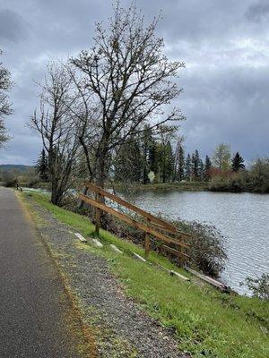 Steps closer to lake for people to fish @ Cheadle Lake.