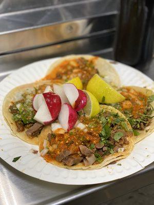 Carne asada, lengua, & al pastor