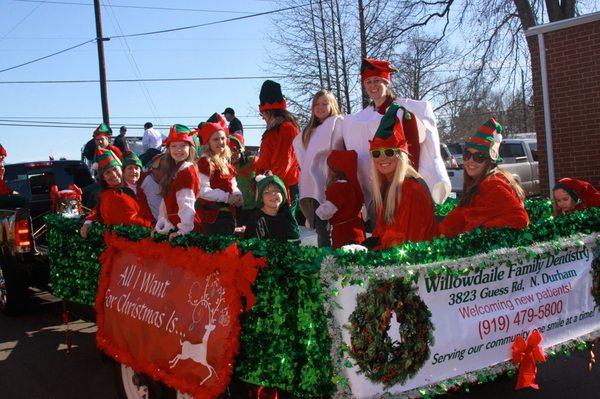 Bahama Christmas parade! They give the candy, we give toothbrushes! I love our Willowdaile team!