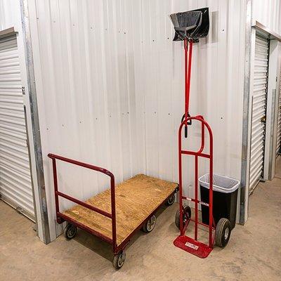 Our heated unit buildings have carts and dollies available for your convenience.