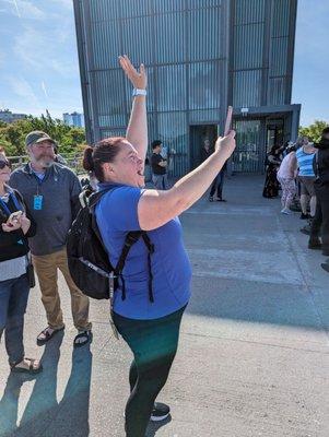 Over the falls tour was an amazing experience! Our tour guide Jessica was the best! (Picture of her taking a pic)