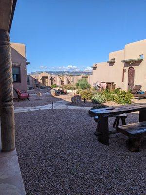 The view of the courtyard from our front door.