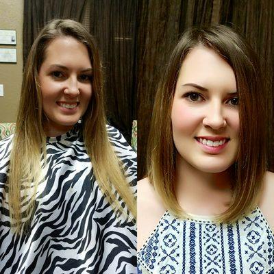 Donated hair before and after