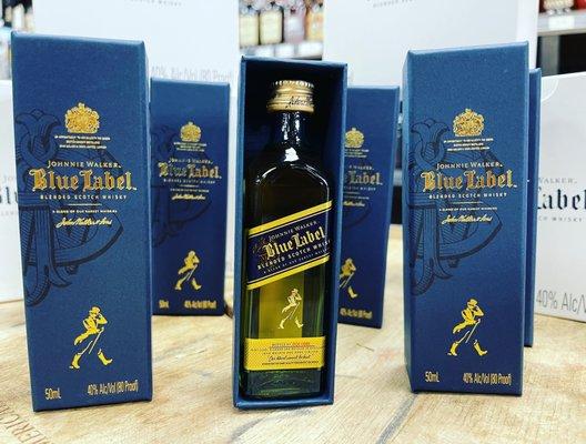 Yes; those are baby bottles of johnnie walker blue label ($19.99)