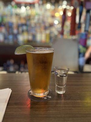 "Donkey Show" Modelo with a shot of Milagro