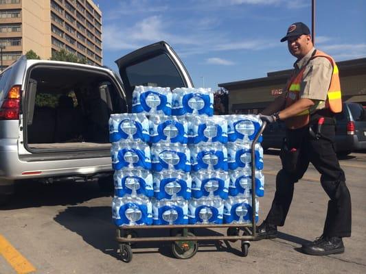 Water donation from Safeway for the Denver Rescue Mission