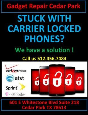 Going abroad, switching cellphone service provider and so on, any Unlocking issues? Give us a call and we will handle it.