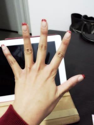 I got a French Gel Manicure with Chinese New Year / Valentine's Day!