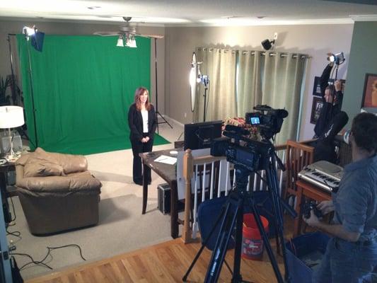 On location green screen and interview video production.  High quality sound and lighting set up.