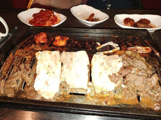 Beef Bulgogi and Pork belly in the first round.