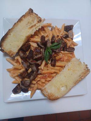 Penne vodka with sausage