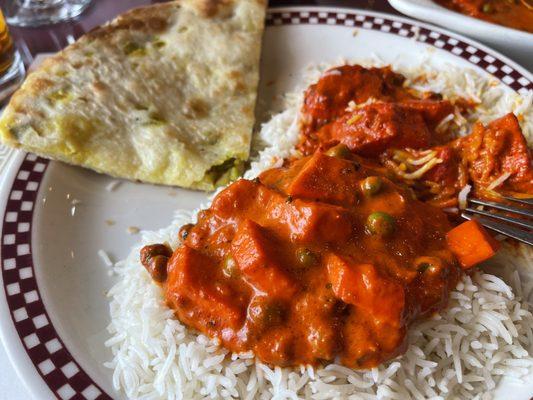 Chicken Tikka Masala (White Meat) & Muttar Paneer