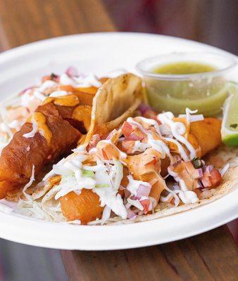 Ensenada Fish Taco (Beer Battered fish or shrimp tacos)