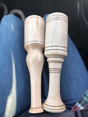 Our finished products! Woodworkers mallets.