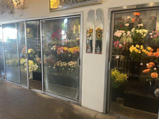 Fridges with fresh flowers to pick from.