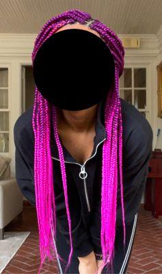 Long pink braids