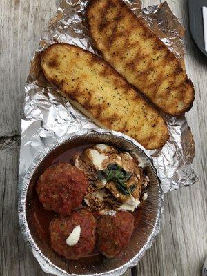 Meatballs with ricotta and a balsamic drizzle!