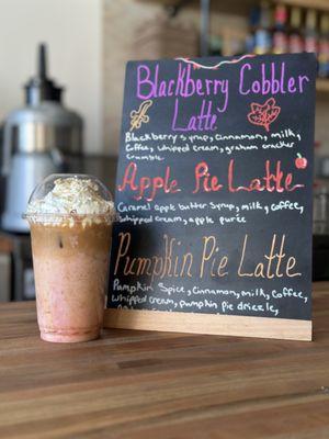 Blackberry cobbler latte