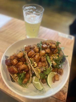 Pork belly tacos