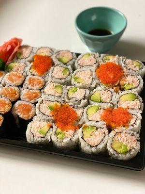 California rolls and spicy tuna rolls