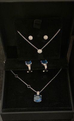 Beautiful blue and diamond necklaces' with the matching earrings!