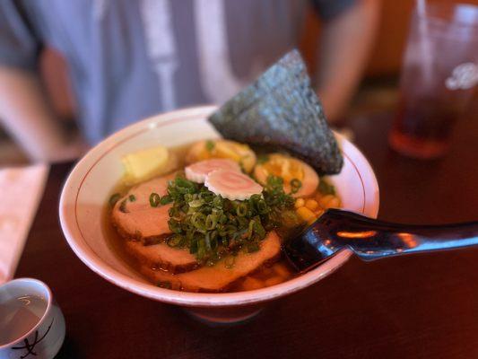 Shoyu Ramen with Extra Corn and Butter