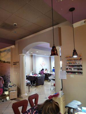 View from pedicure area