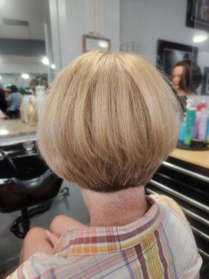 Textured bob haircut