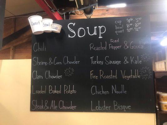 Soup menu