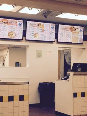 Electronic menu. Seafood, burgers, chicken !!!